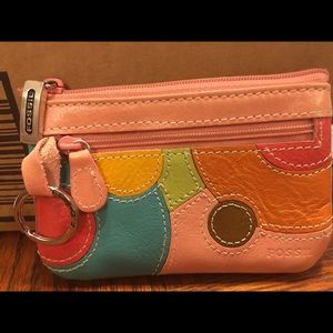 Fossil little coin purse  key ring.  Gently used.